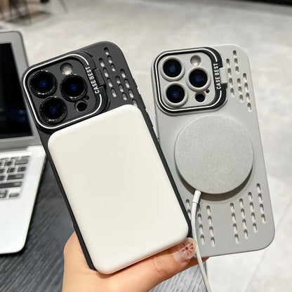 For Luxury Silicone Bumper Magsafe Magnetic Holder Phone Case For iPhone 11 12 13 14 15 Plus 17air Protector On 16 Pro Max Cover