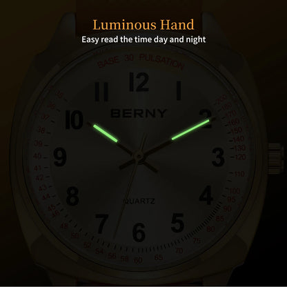 BERNY Women's Watches Nurse Watch Casual Simple Ladies Gold Quartz Watches Luminous Easy Read Waterproof Sport Women Wristwatch