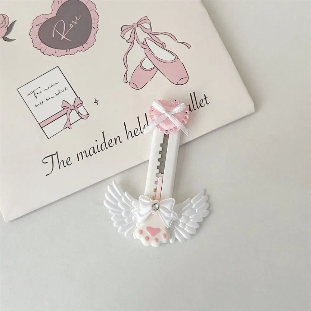 Cute Cat Paw Utility Knife Lovely Wing Bowknot Style Open Box Cutter Letter Envelope Opener Mail Knife School Office Supplies