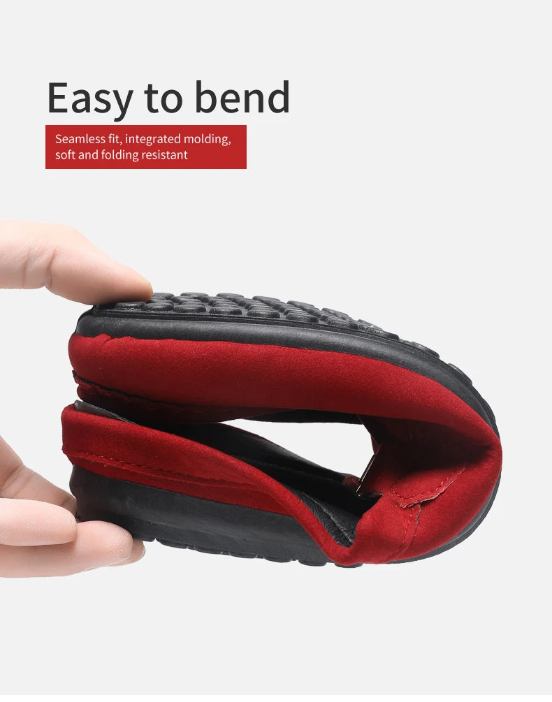 Fashion Red Men's Half Shoes Summer Lightweight Casual Shoes For Men Flat Slippers Comfortable Soft Slip-on Shoes Man Loafers