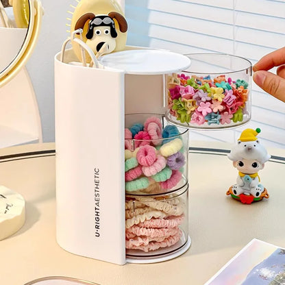 Hair Accessories Organizer Acrylic Storage Box Clear Hair Tie Organizer for Headband Makeup Brush Holder Desk Jewelry Organizer