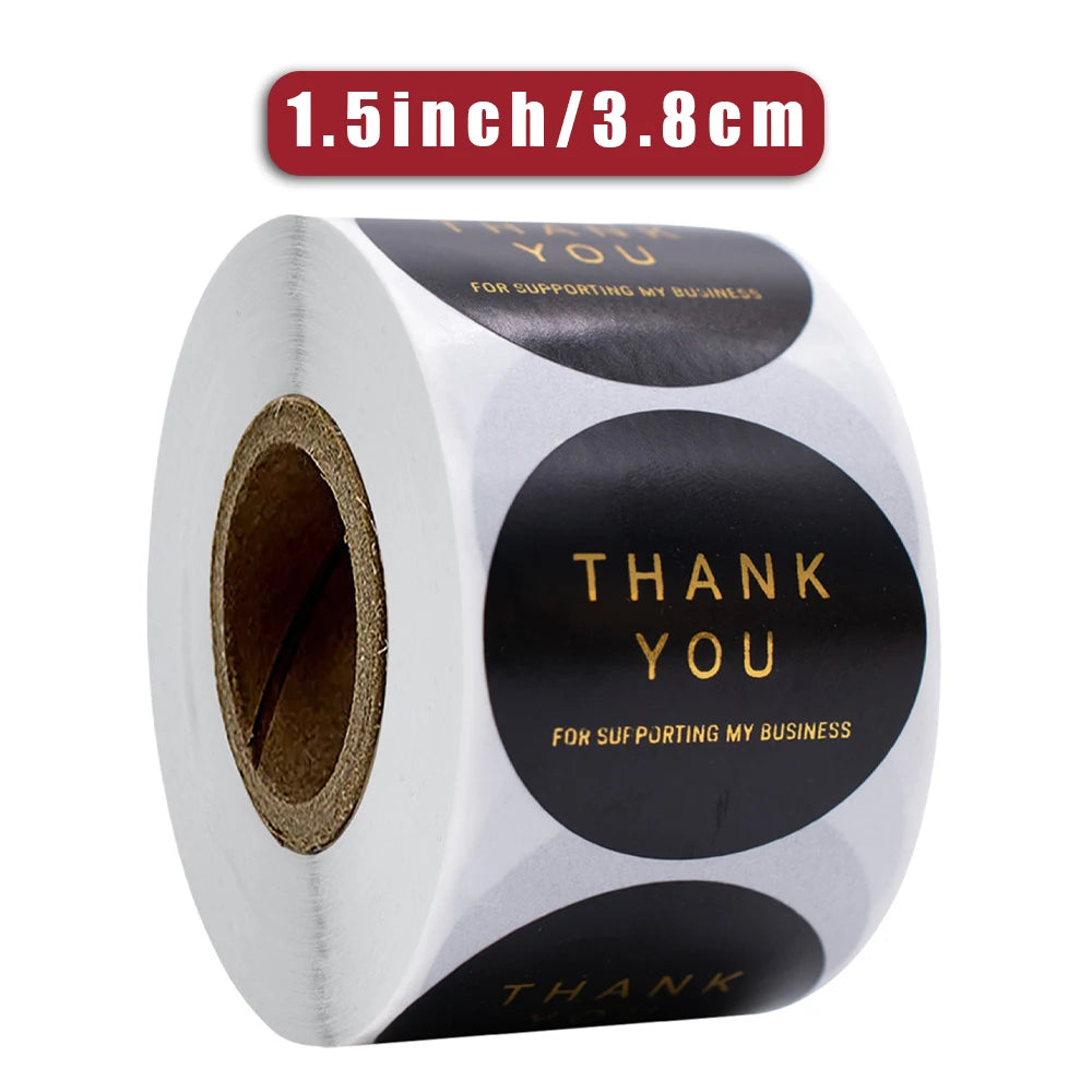 500pcs 1.5 Inch "Thank You For Your Order" Kraft Paper Sticker  Envelope Seal Label For DIY Biscuit / Candy Packaging Sticker