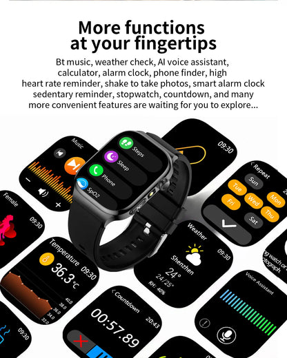 New Blood Lipids Uric Acid Blood pressure Smart Watch Men ECG+PPG Fitness Tracker Clock Heart Rate Bluetooth call Smart watches