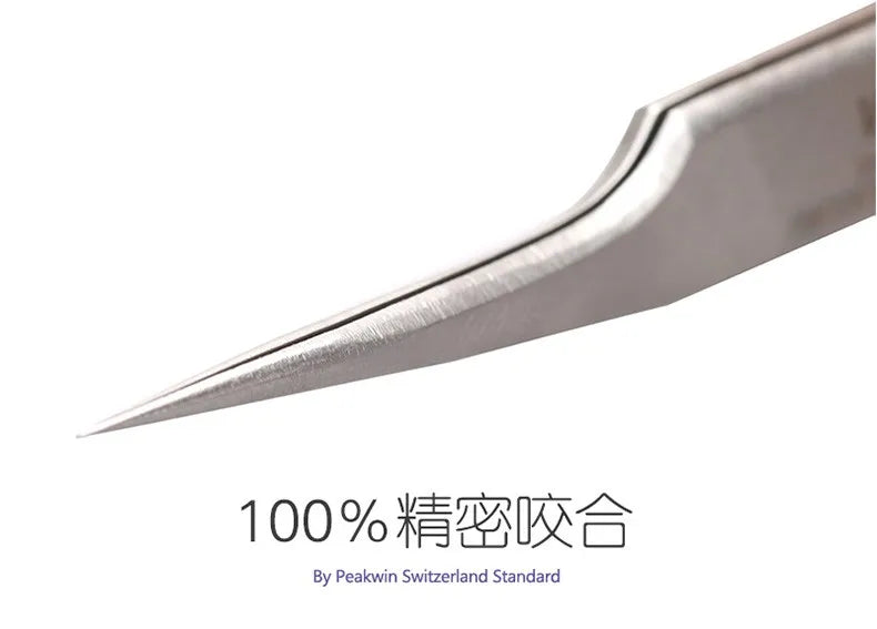 100% brand Stainless Steel anti-static eyelash tweezers superhard Eyelash Extension tool Best Quality Tweezer