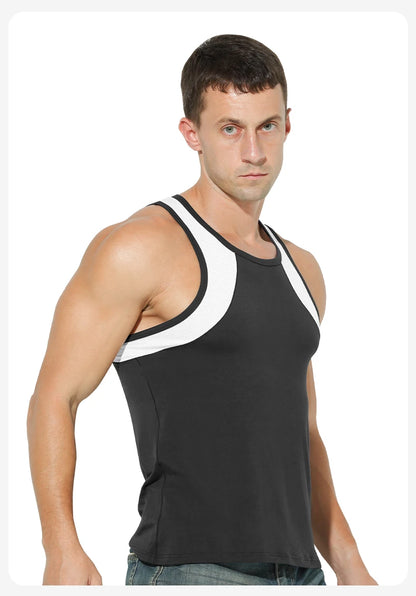 Vest Men's Comfortable Breathable Sling Hurdle Short-Sleeved Young Boys Sports Running Sleeveless T-Shirt Bottoming Shirt Unders
