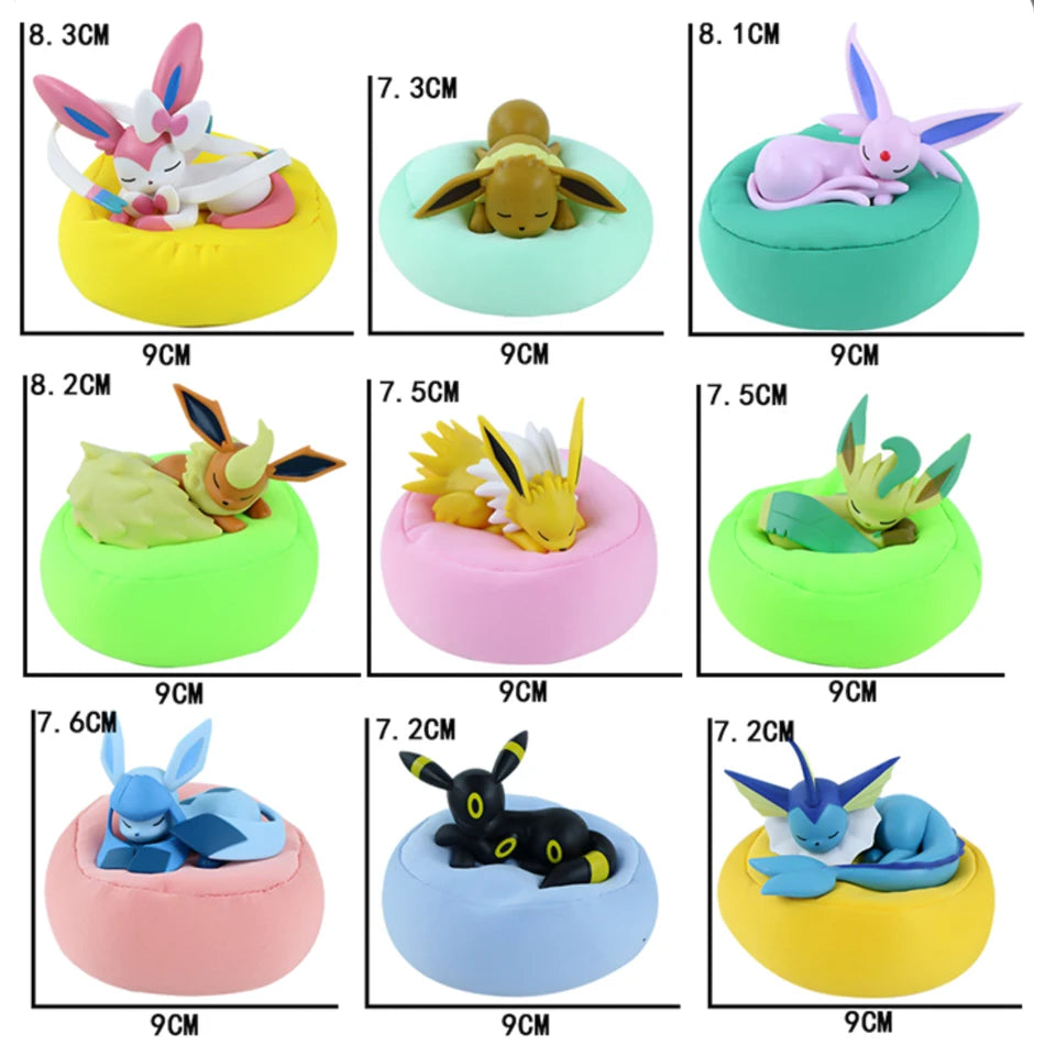 1-9pcs Anime Pokémon Eevee Figure Blind Box Toy Multi Form Series PVC Model Desktop Decoration Birthday Halloween Christmas Gift