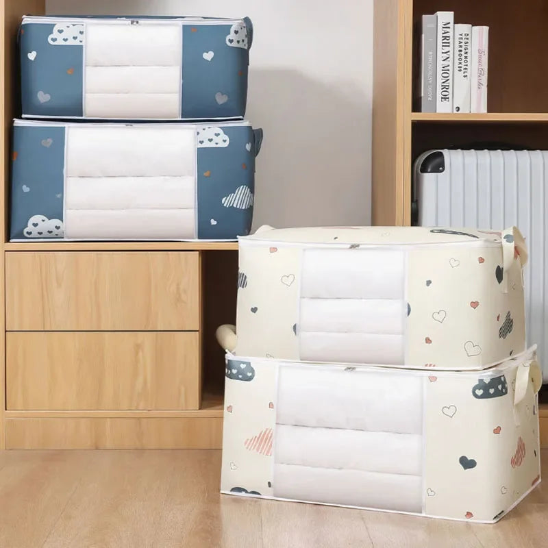 1pcs Quilt Storage Bag Dust-proof Wardrobe Quilt Clothes Organizer Household Blanket Zipper Sorting Bags Moving Bag Storage Bags