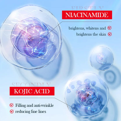 10pcs SADOER Kojic Acid Facial Masks Moisturizing Brightening Hydrating Face Mask Sheet Masks Beauty Facial Skin Care Products