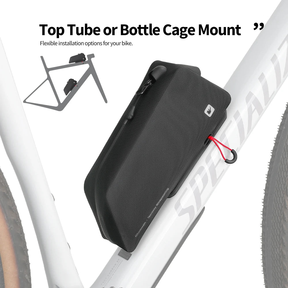 Rhinowalk Bicycle Front Top Tube Bag With Quick Release System & Internal Support Panel Waterproof Bike Cycling Frame Pack