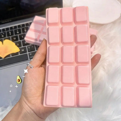 Pink Slow Rising Chocolate Bar Squishy Toy  Food Squishies Office Sensory Stress Relief Squeeze Toys for Adults, Fidget Toy Gift