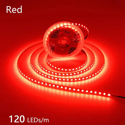12V 24V LED Strip 2835 120LEDs/m Home Lamp Strip Pink Red Ice Blue Green Golden Yellow Orange Flexible Waterproof Soft Lamp Bar