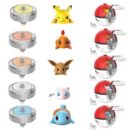 Original Pokemon Pikachu Spinning Top Arena Cartoon Anime Figure Pull Monster Elf Ball Battle Game Boy Kids Child Birthday Gift