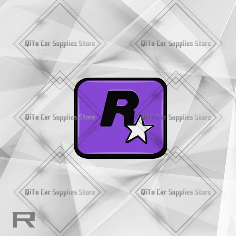 Zinc Alloy GTA Game R Star Badge Car Trunk Emblem 3D Grille Sticker For Opel Skoda Kia Dacia Fiat Abarth Peugeot Hyundai Styling