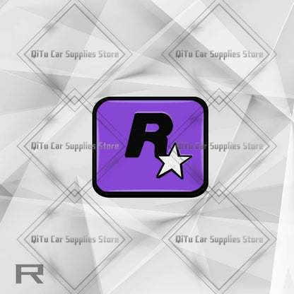 Zinc Alloy GTA Game R Star Badge Car Trunk Emblem 3D Grille Sticker For Opel Skoda Kia Dacia Fiat Abarth Peugeot Hyundai Styling