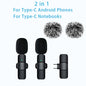 Wireless Lavalier Microphone Mini USB-C Noise Reduction for iPhone Android Live Streaming Interviews Portable Handheld Mic
