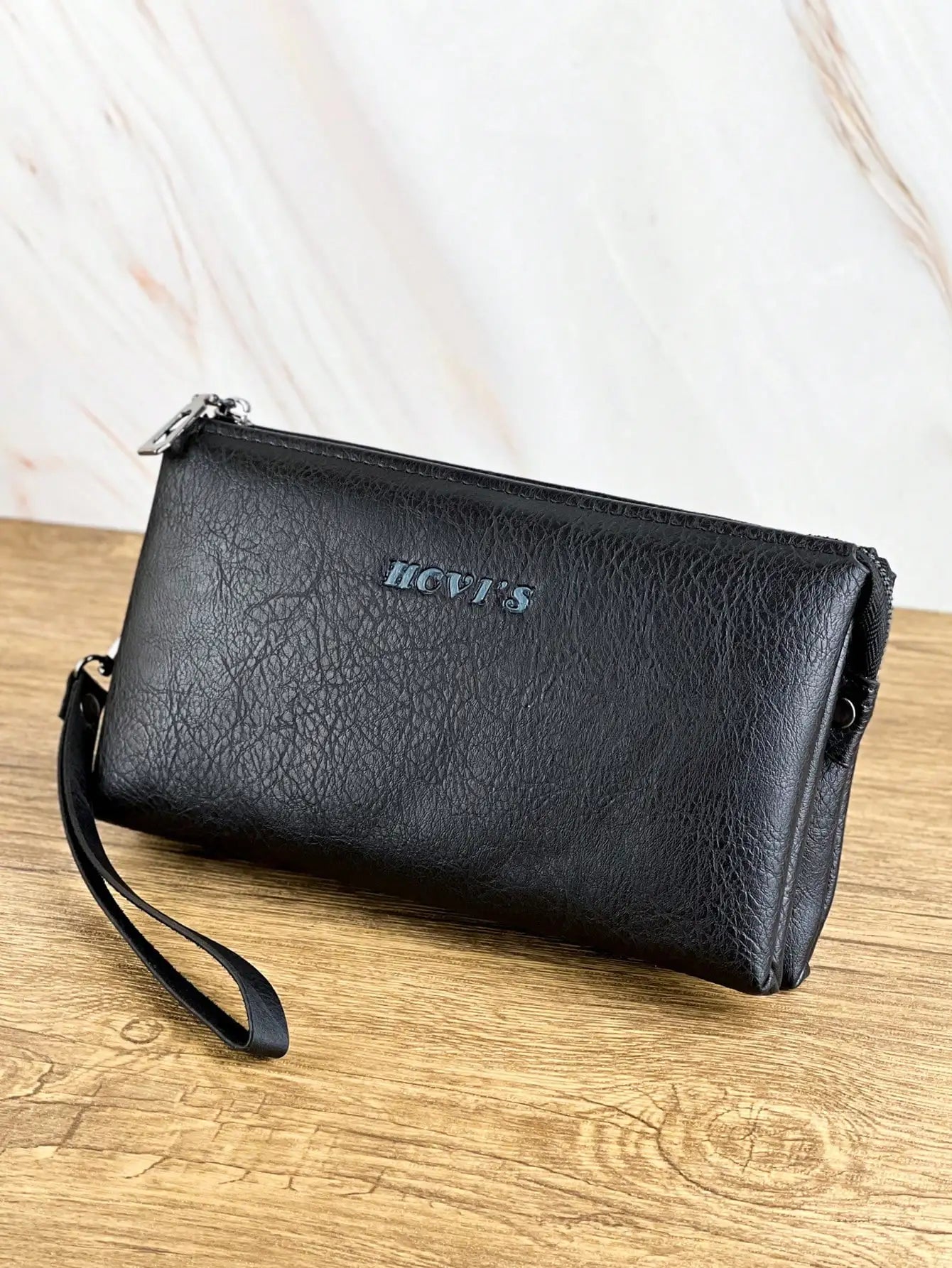 Fashion Simple Retro Men's Clutch Bag Wallet Business Large Capacity Clutch Bag Double Compartment Zipper Long Wallet Clutch Bag