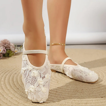 Fashionable Best Selling New Comfortable Mary Jane Women's Shoes Summer Elegant Square Flower French Sexy Low Order Shoes