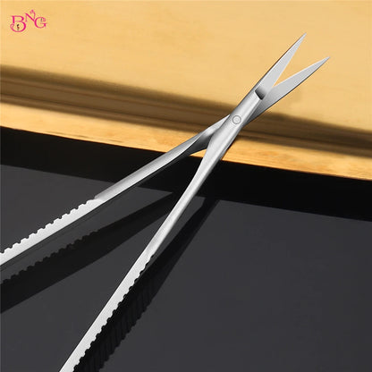 Straight Stainless Steel Squeeze Scissors Facial Hair Scissors Eyebrow Trimmer Grooming Scissors for Shaping Ear Nose Cuticle