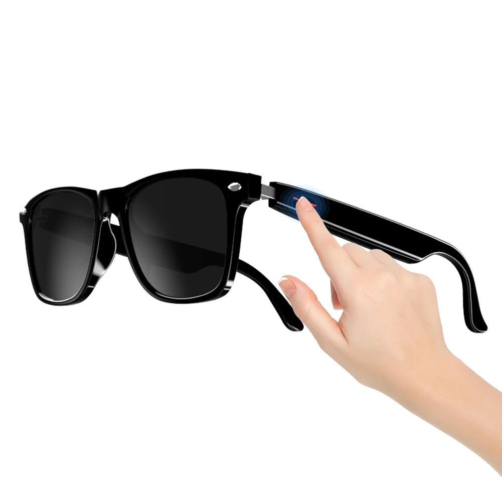 Smart Glasses AI Voice Assistant Outdoor Sport Glasses with Camera Remote Shooting Open Ear Sound Mic & Speakers for Women Men