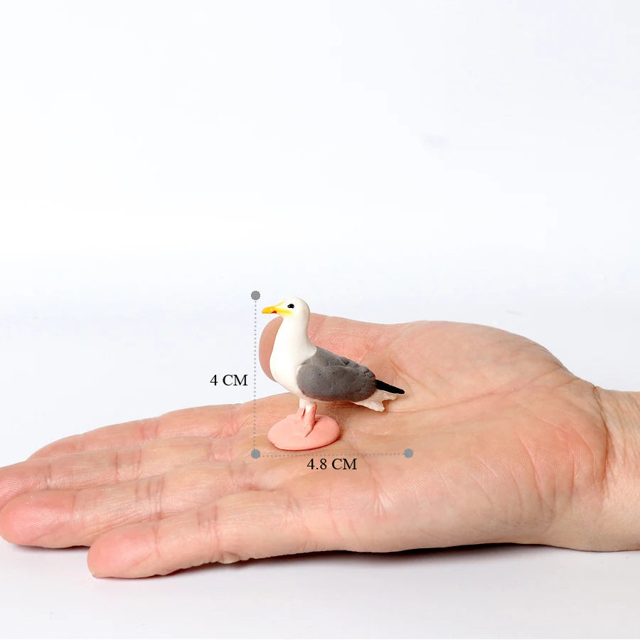 Hand Painted Simulation Bird Model Figures Toucan Peacock Owl Flamingo, Early Cognition Toy Cake Decoration For Children