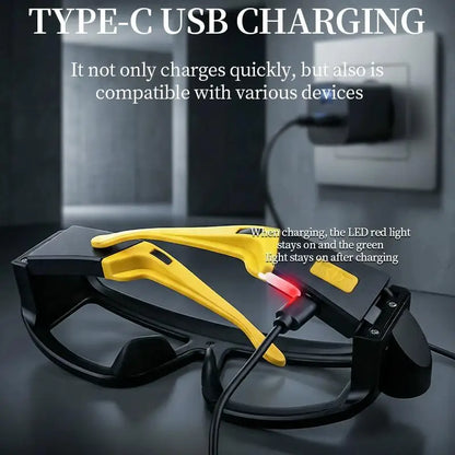 New XTE COB LED Rechargeable Multifunctional Glasses Light Waterproof Free Adjustment Angle Lightweight Glasses Lamp