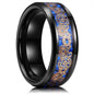 Fashion 8mm Stainless Steel Celtic Dragon Rings For Men Inlay Purple Carbon Fiber Rings Wedding Band Jewelry Birthday Gifts
