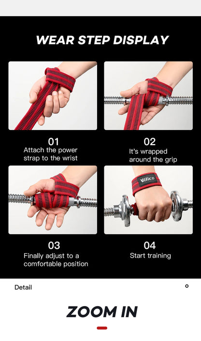 Power Lifting Straps WeightLifting Gym Gloves Deadlift Wrist Straps Hand Palm Assist Gear For Pull Up Bar Barbell Dumbbell Train