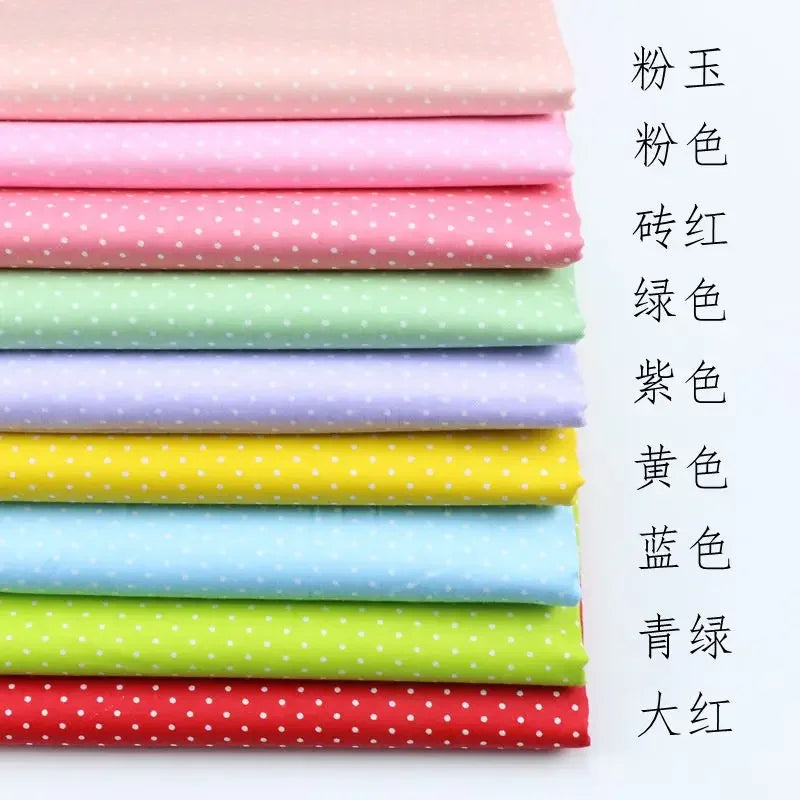 160x50cm Pure Cotton Twill Polka Dots Dot Cloth Baby Gown Bedding Quilt Fabric All-Match Sewing Cloth for Home Decor