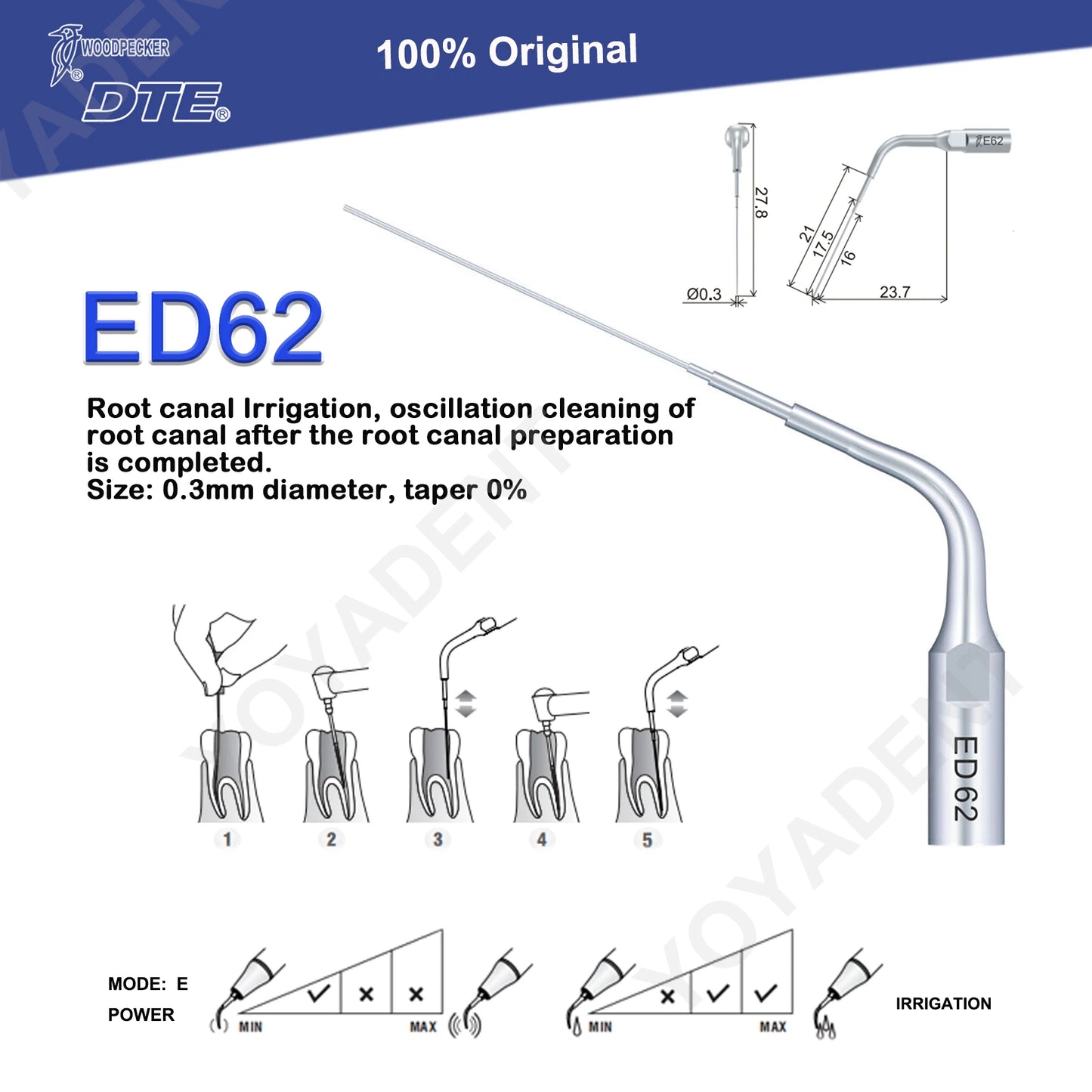 Woodpecker DTE Dental Endo Tips Ultrasonic Scaler Tips Scaling Tips ED-Series Fit NSK SATELEC Scaler Handpiece Dentistry Product