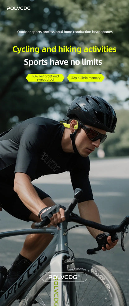 Słuchawki rowerowe z otwartym przewodnictwem kostnym POLVCDG Bluetooth 5.4 Słuchawki sportowe do biegania na świeżym powietrzu X1
