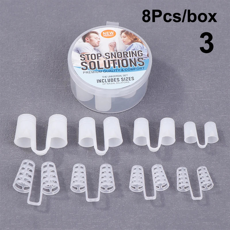 【AD】4/8Pcs Silicone Anti Snore Nasal Dilators Apnea Professional Sleeping Aid Snoring Nose Clip Nose Breathing Apparatus Devices