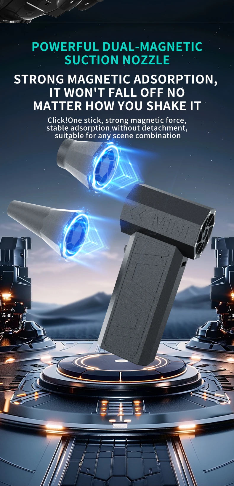 MOBIDEA X3A Electric Air Duster Air Blower-130000RPM Super Power, Rechargeable 3-Gear Brushless Motor for Car/PC/Home/Outdoor