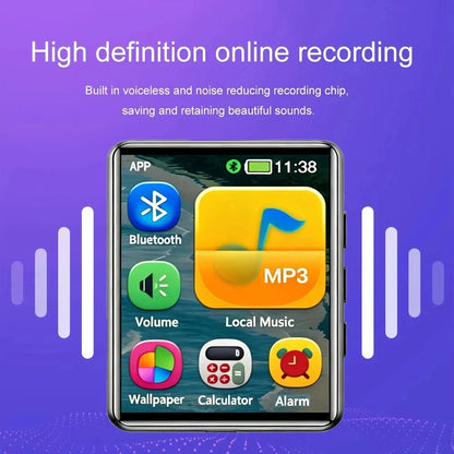 KEBIDUMEI MP3 Player with 2.0" Touch Screen Bluetooth Walkman for Music Player Support Photo Radio Alarm Video E-book Recorder