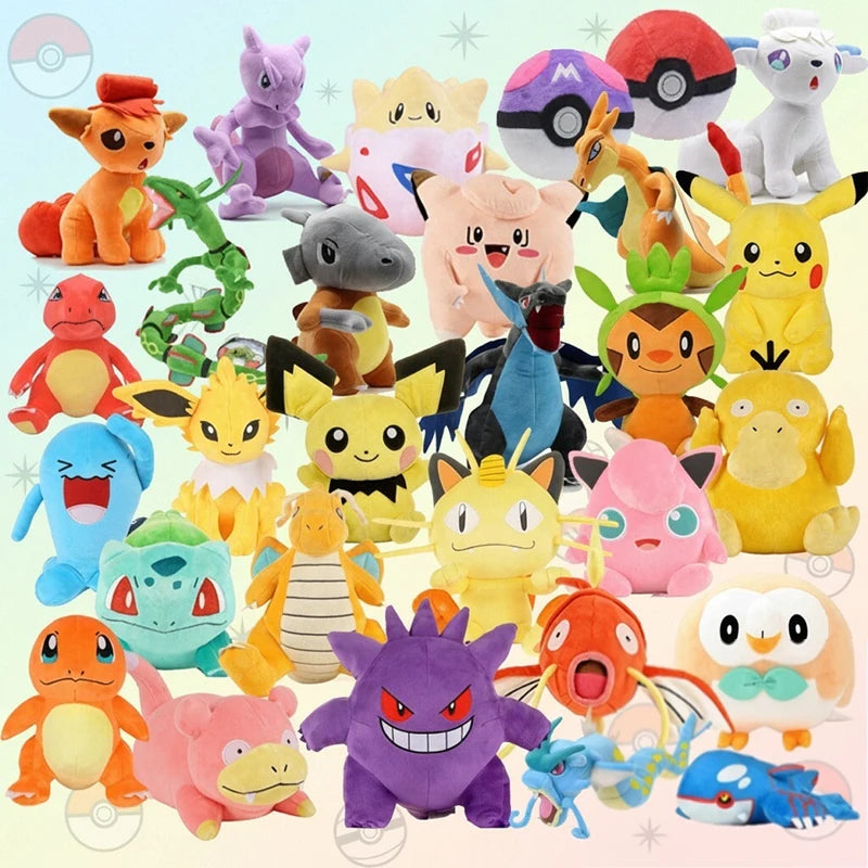 40 Styles Anime Kawaii Pikachu Plush Doll Toys Cute Gengar Dragonite Cartoon Piplup Toys for Kids Cartoon Christmas Gift