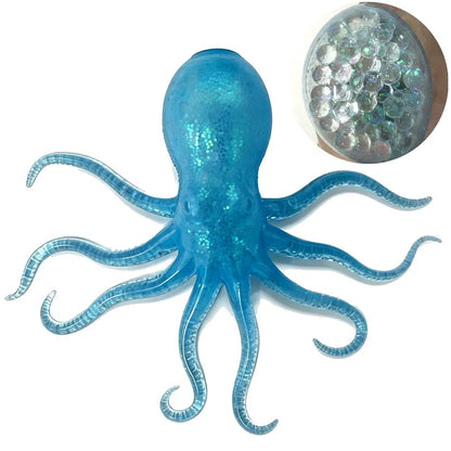 Glitter Octopus Squishy Toy Soft Stress Relief Fidget Toy Squeeze Jellyfish Squishy Compression Decompression Toy for Kid Adults