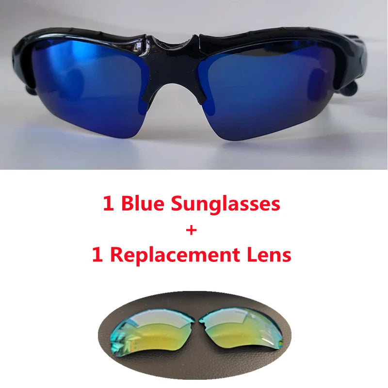 Stereo Earphones Wireless Headset with Mic Polarized Glasses Sunglasses for Driving Cycling Sports Noise Reduction Headphones