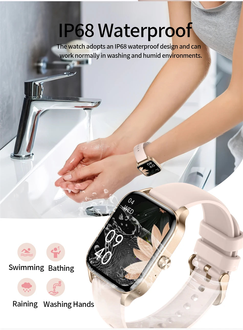 LIGE Smart Watch Answer/Make Call 1.85" Smartwatch for Android iOS Heart Rate Sleep Monitor Pedometer Waterproof Fitness Watches