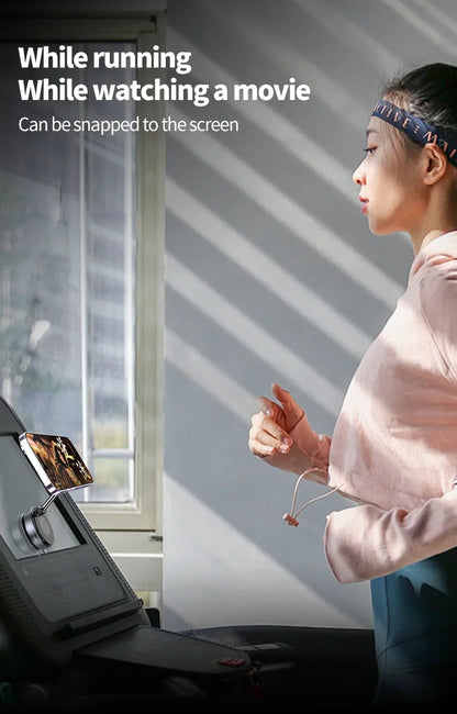 Rotating Folding Magnetic Phone Holder Vacuum Suction Mag Stand for Car Navigation Gym Kitchen - Universal GPS Streaming Bracket