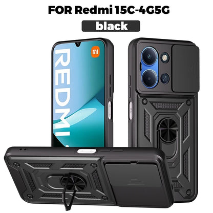 For Xiaomi Redmi 15C 4G 171mm Case Magnetic Holder Ring Armor Shockproof Cases For Redmy 15C 15 C Redmi15C Lens Protector Cover