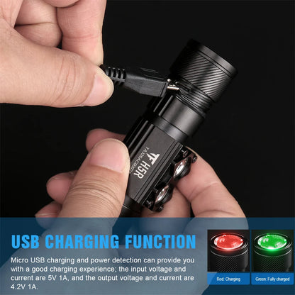 Trustfire H5R Headlamp 600 Lumens Dual LEDs USB Rechargeable Lamp Headlights 18650 Head Flashlights Fishing with Power Indicator