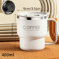 WORTHBUY Coffee Mug With Lid&Handle 304 Stainless Steel Tea Milk Coffee Cup Double Wall Insulated Anti Scalding Drinking Cup