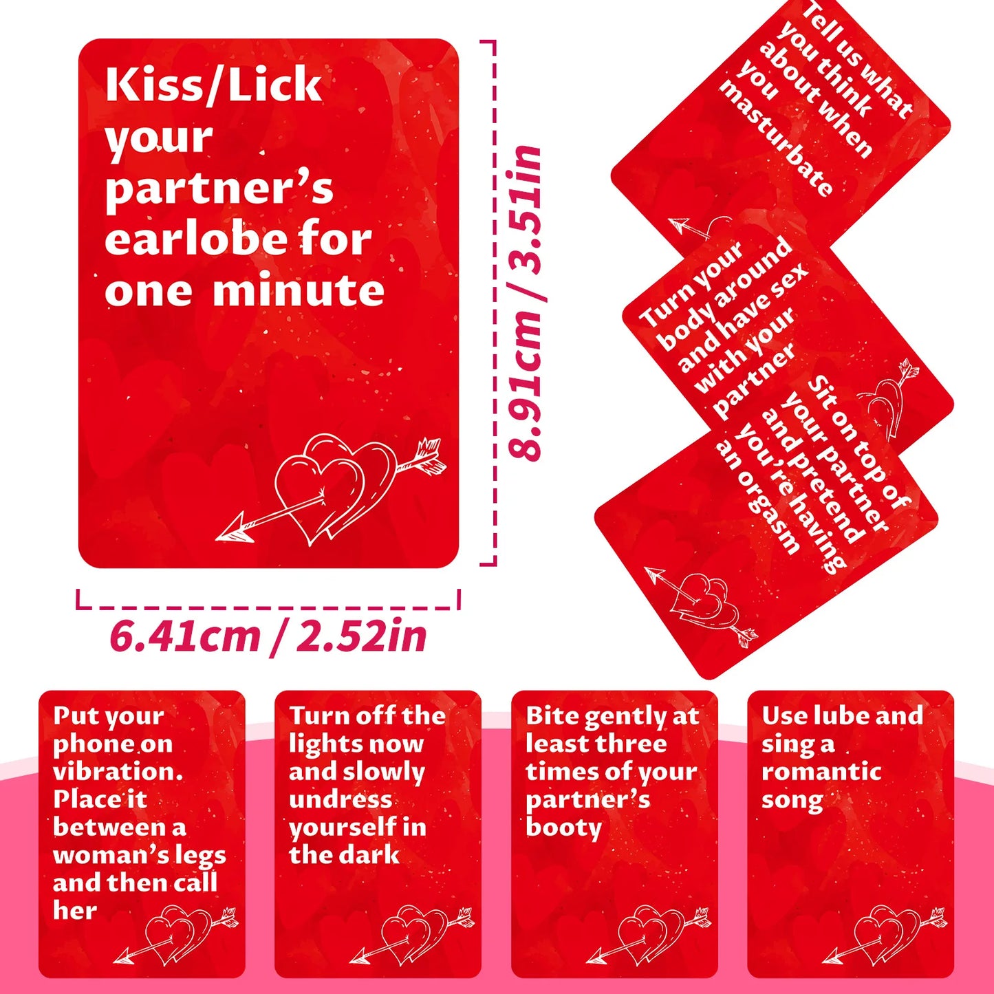 50-Card Couples Drinking Game Cards Set 8.9x6.4cm Challenge Cards Perfect for Date Nights Bedroom Fun Adult Parties