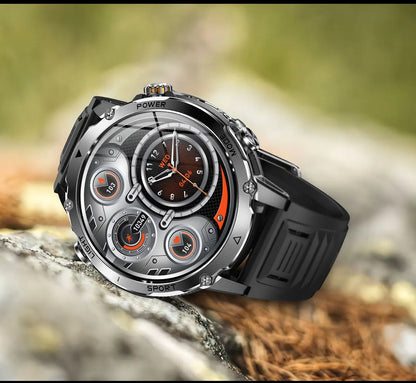 2026 Nowy Wojskowy CZOŁG Smartwatch Połączenia Bluetooth Wodoodporność 10ATM Bateria 1400mAh Monitorowanie Tętna Zegarek Sportowy Outdoor Męski