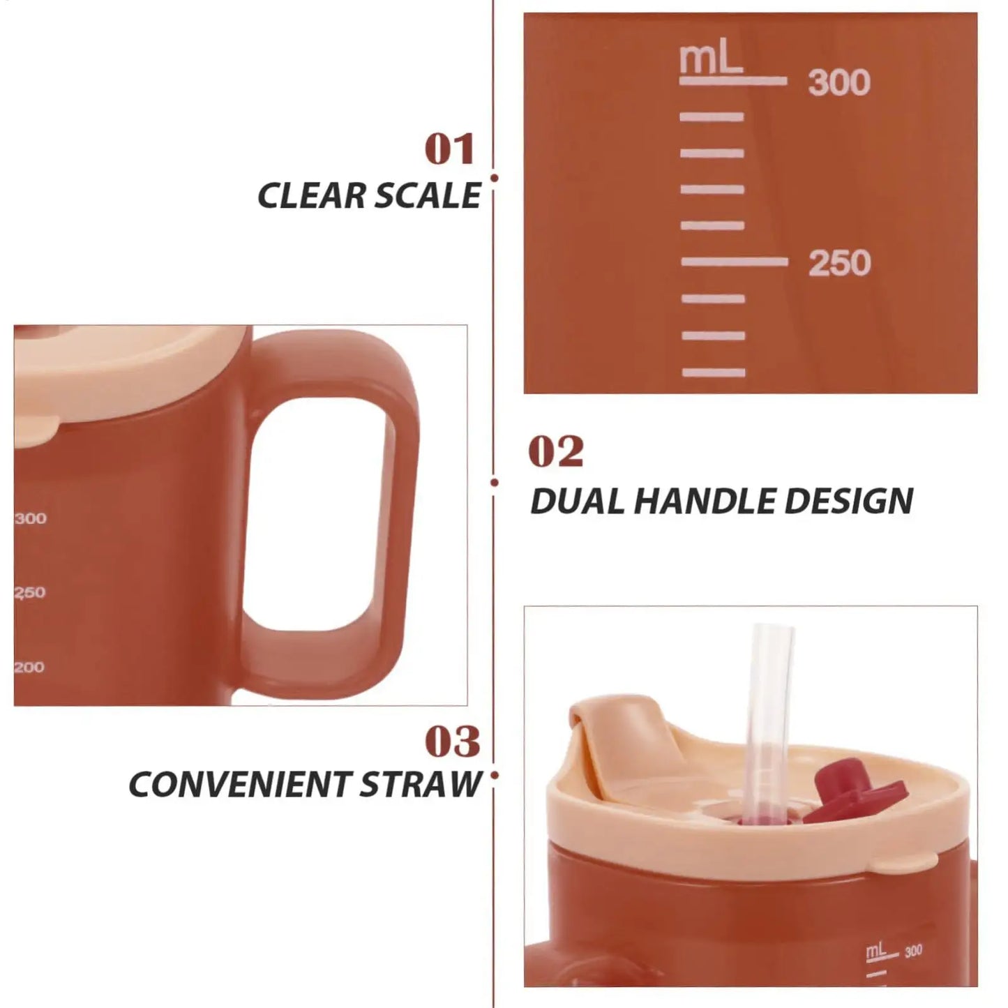 300ml Elderly Care Cup PP Water Cup With Handles Mugs Slowly release water Anti overflow Cup  Recovery Feeding Drinking Cup