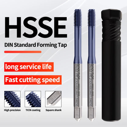BOSS TAPS HSSE M35 M42 DIN 371 376 Standard Spiral Fluted Tap Pointed Roll Forming M2.5 M3 M4 M5 M6 M8 Machine Screw Thread Taps