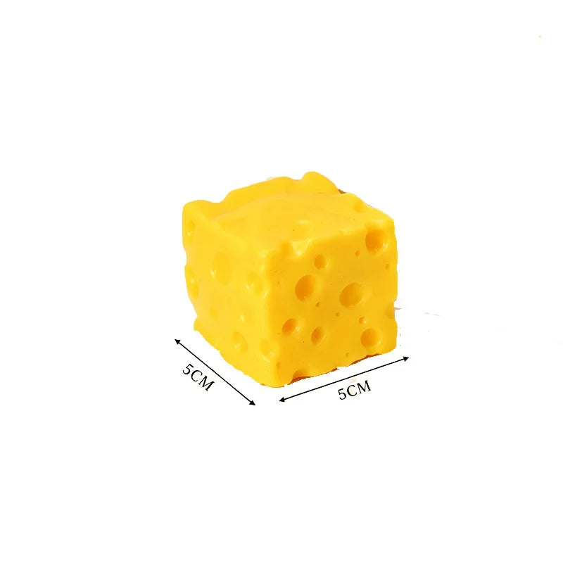 Kawaii Cheese Squishy Toy Stress Relief Fidget Toy, Soft Squeeze Cheese Block for Desk Decor, Anxiety Relief Sensory Toy for Adu