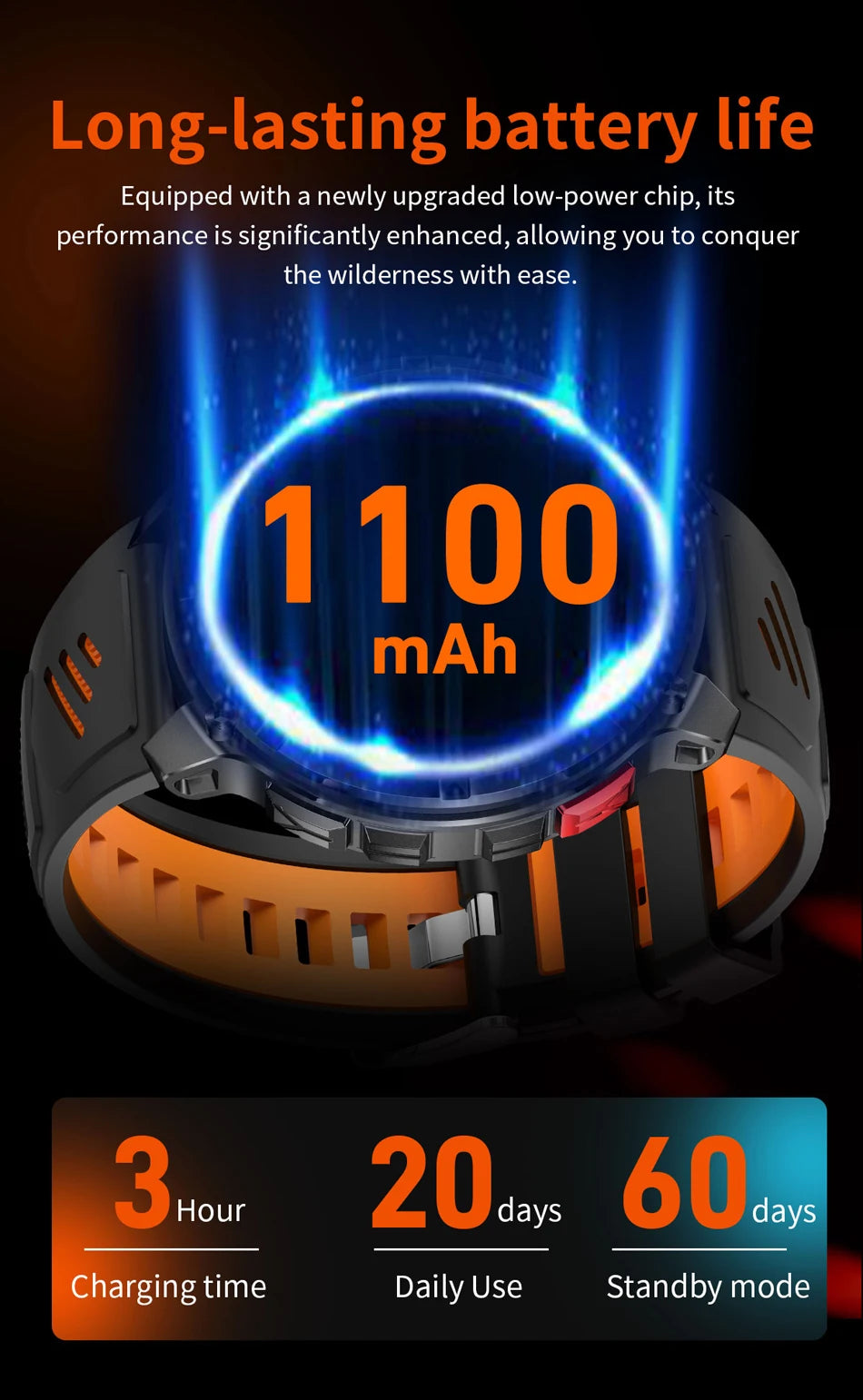Military T-Rex 3 GPS Waterproof Smart Watch 1.46"HD AMOLED Built-in 6 Frequency Satellite Outdoors Sports Fitness Smart Bracelet