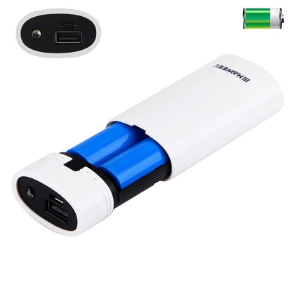 HAWEEL Phone Power Bank Box DIY 2x 18650 Battery 5600mAh Power Bank Shell Box with USB Output & Indicator, , Battery Not Include