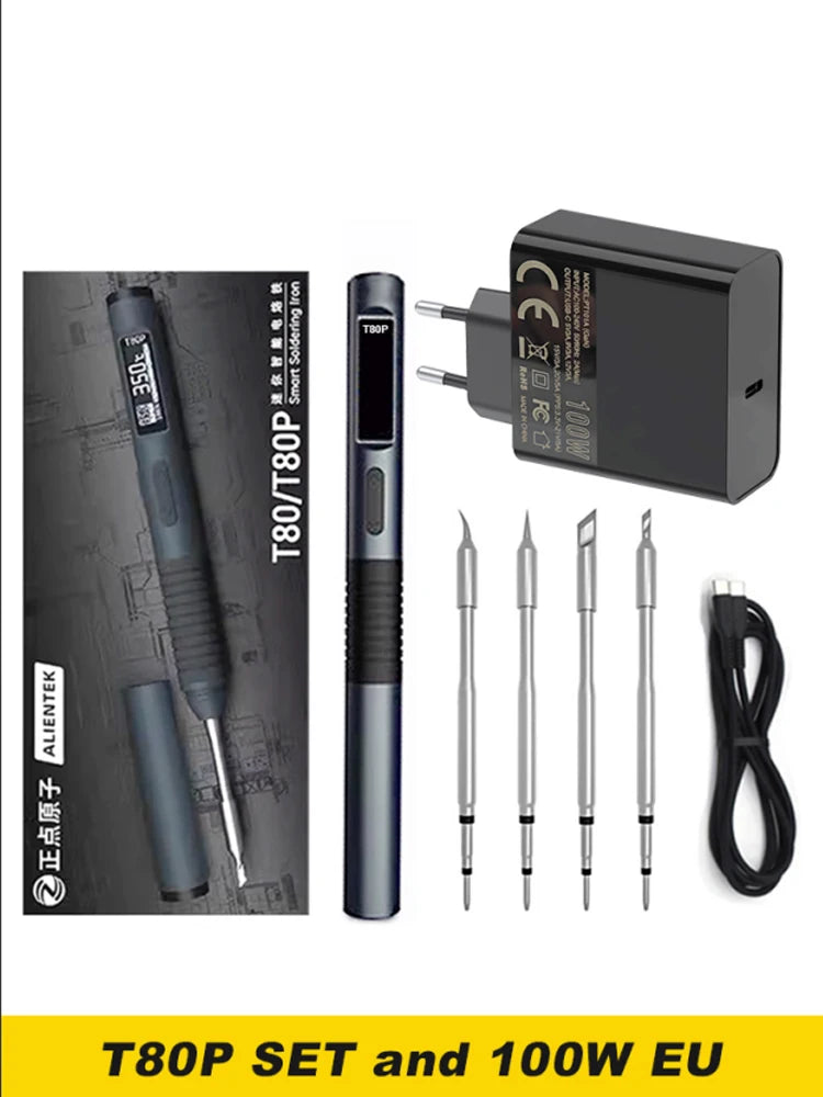 ALIENTEK T80P Soldering Iron Electric 100W Adjustable Digital Display Automatic Sleep PCB Precision Soldering Iron Repair Tool