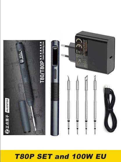 ALIENTEK T80P Soldering Iron Electric 100W Adjustable Digital Display Automatic Sleep PCB Precision Soldering Iron Repair Tool